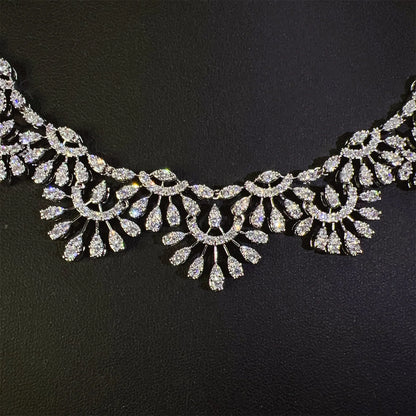 Romantic 2PCS Leaf Design Statement Jewelry Set For Women Wedding Party Full Zircon Dubai Bridal jewelry Set